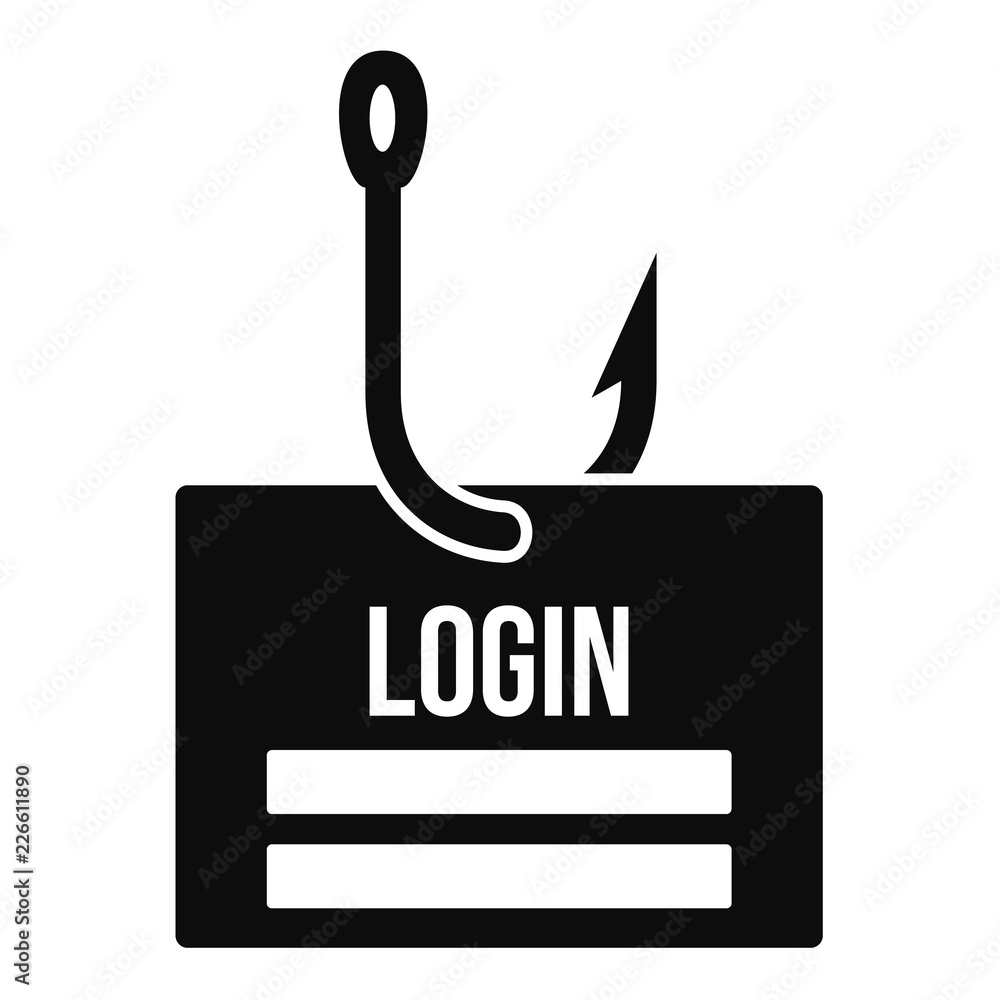 Poster phishing login icon. simple illustration of phishing login vector icon for web design isolated on wh