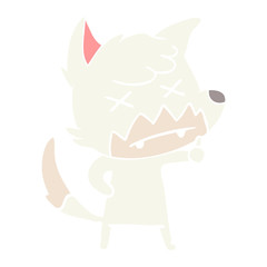 flat color style cartoon dead fox