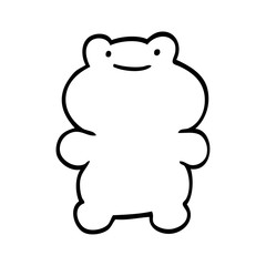 funny line drawing cartoon frog