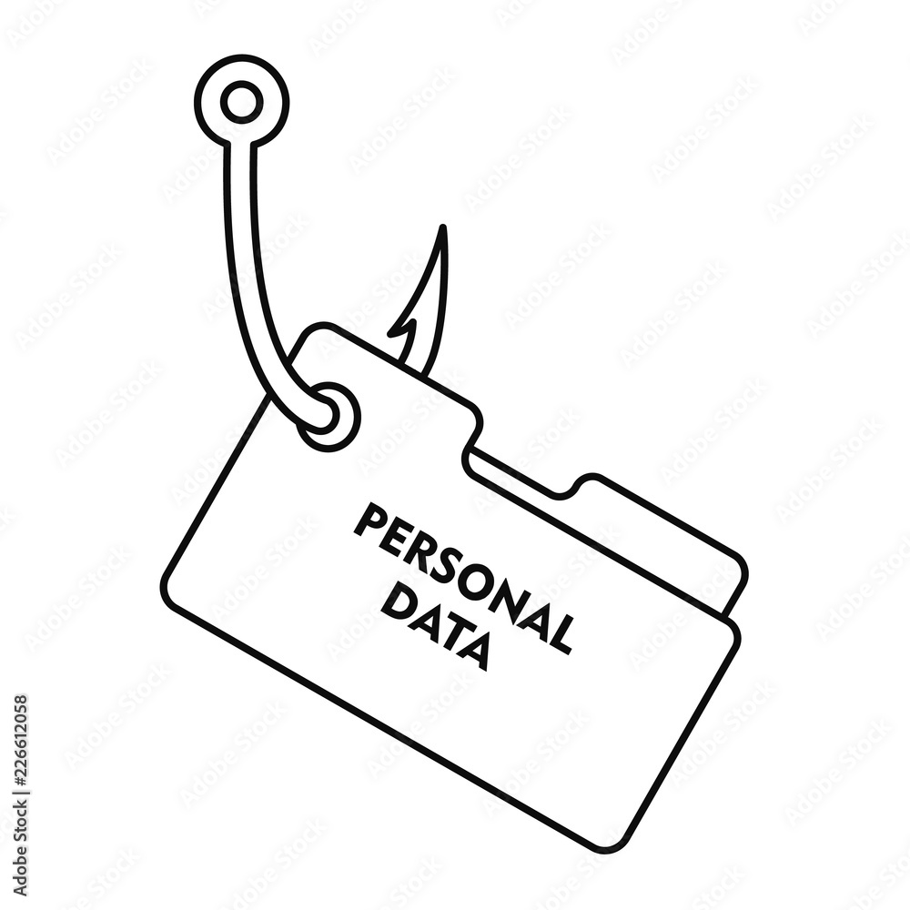 Poster phishing personal data icon. outline illustration of phishing personal data vector icon for web desi