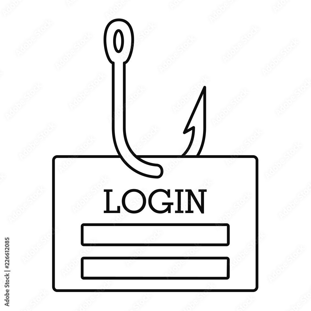 Poster phishing login icon. outline illustration of phishing login vector icon for web design isolated on w