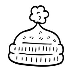 line drawing cartoon winter hats
