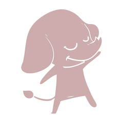 flat color style cartoon smiling elephant