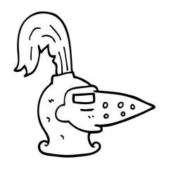 line drawing cartoon knights helmet