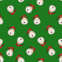 green christmas pattern with santa claus