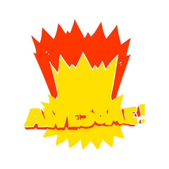 awesome flat color illustration of a cartoon shout