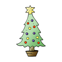 cartoon doodle christmas tree