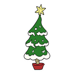 cartoon doodle christmas tree