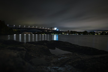 Fototapeta premium bridge at night - västerbron in stockholm
