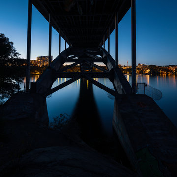 bridge at sunset - västerbron in stockholm