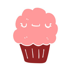 flat color style cartoon muffin