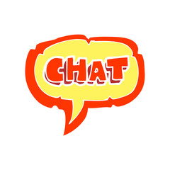 flat color illustration of a cartoon chat symbol