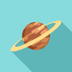 Saturn planet icon. Flat illustration of saturn planet vector icon for web design © anatolir