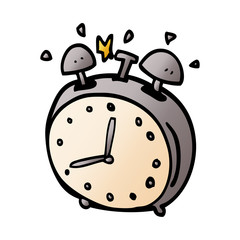 cartoon doodle alarm clock