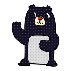 cartoon doodle black bear