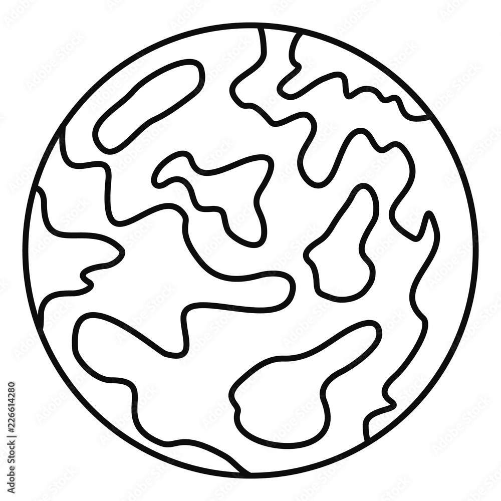 Poster mars planet icon. outline illustration of mars planet vector icon for web design isolated on white b