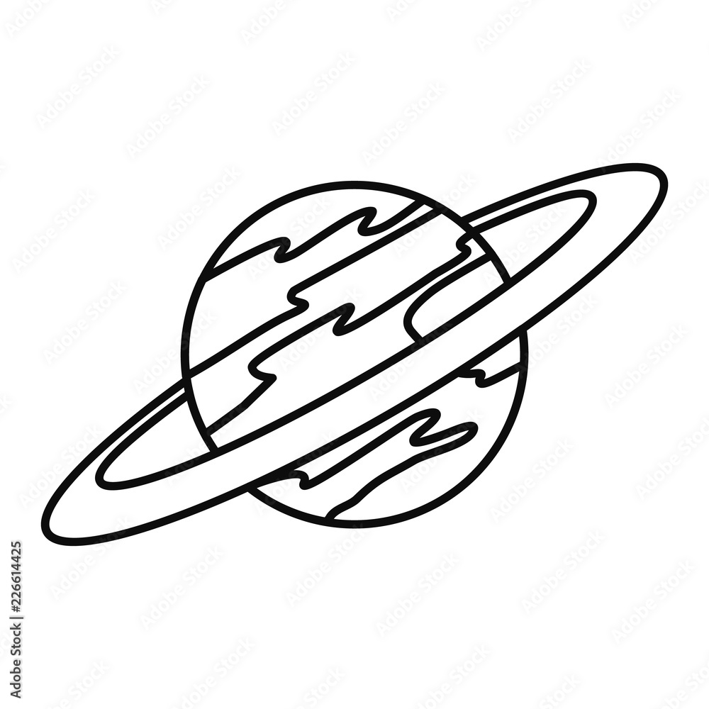 Poster saturn planet icon. outline illustration of saturn planet vector icon for web design isolated on whi