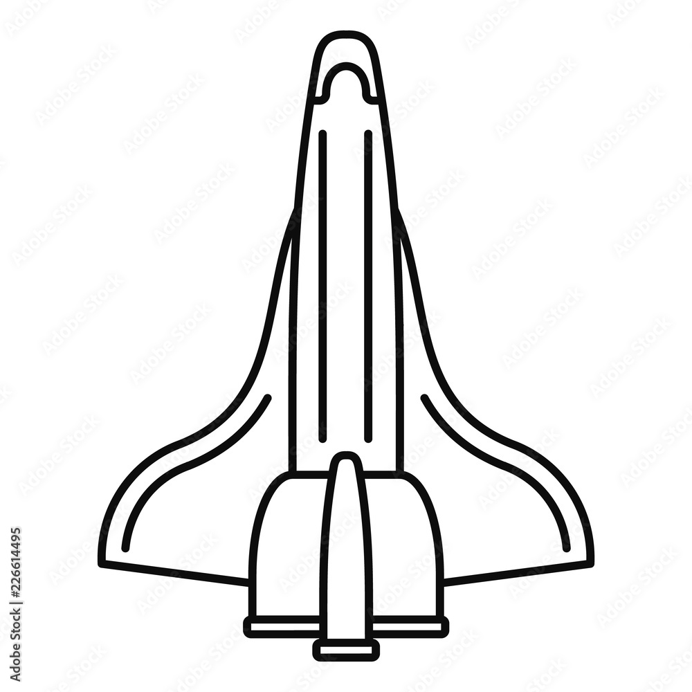 Poster spaceship icon. outline illustration of spaceship vector icon for web design isolated on white backg
