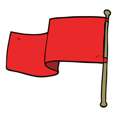 cartoon doodle red flag