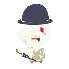 flat color style cartoon business zombie
