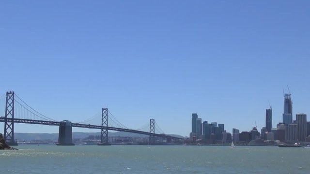 The Bay Bridge as seen from Treasure Island, San Francisco, California, USA