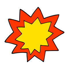 cartoon doodle fire explosion