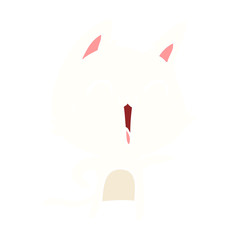 happy flat color style cartoon cat