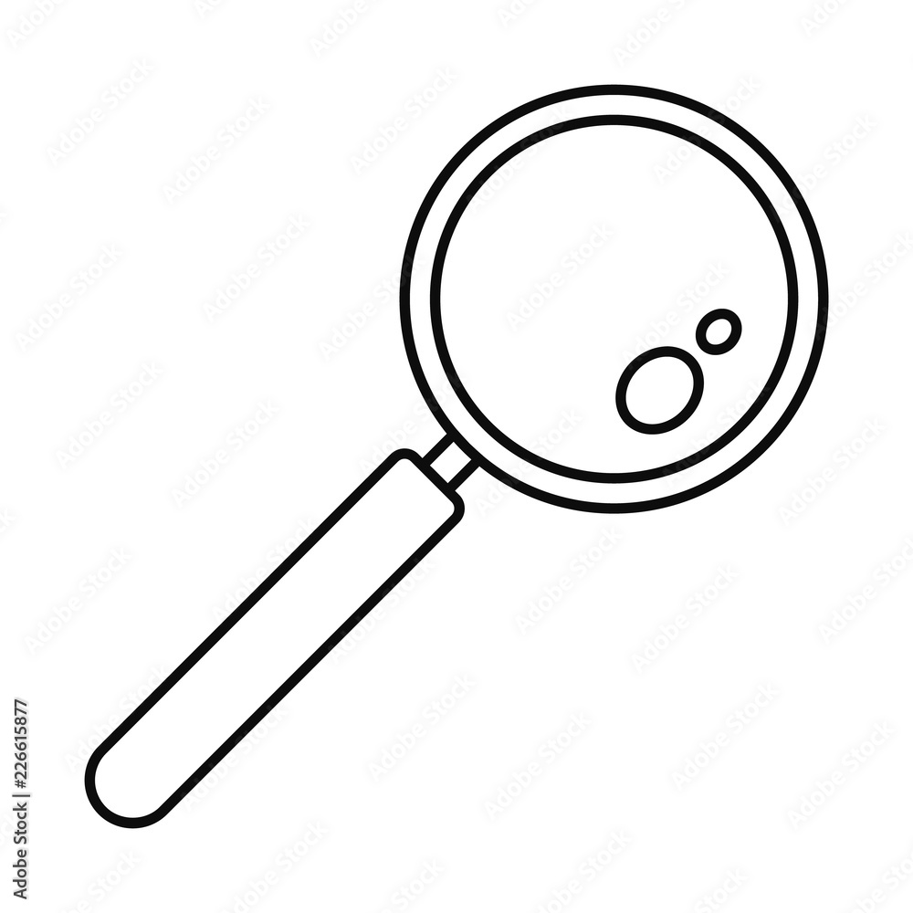 Poster find solution magnify glass icon. outline illustration of find solution magnify glass vector icon fo