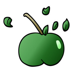 cartoon doodle juicy apple
