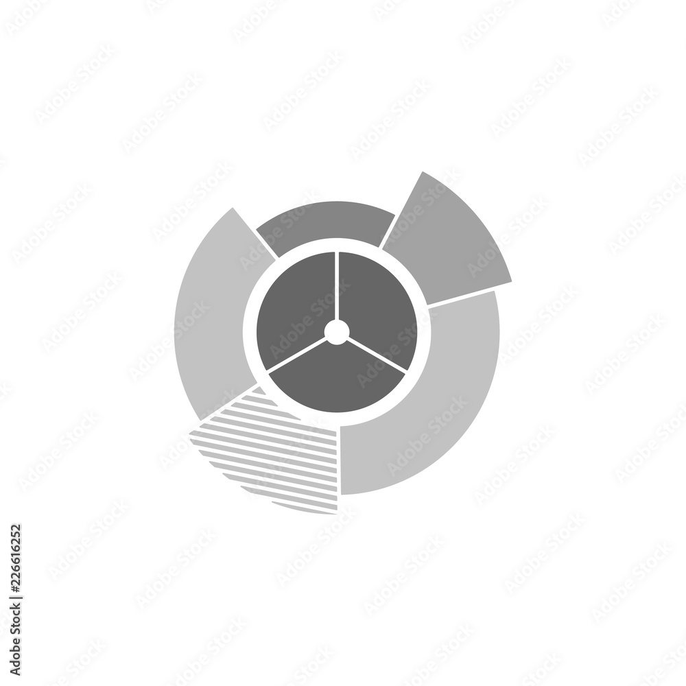Poster sunburst chart icon. simple glyph vector of charts and diagrams set for ui and ux, website or mobile