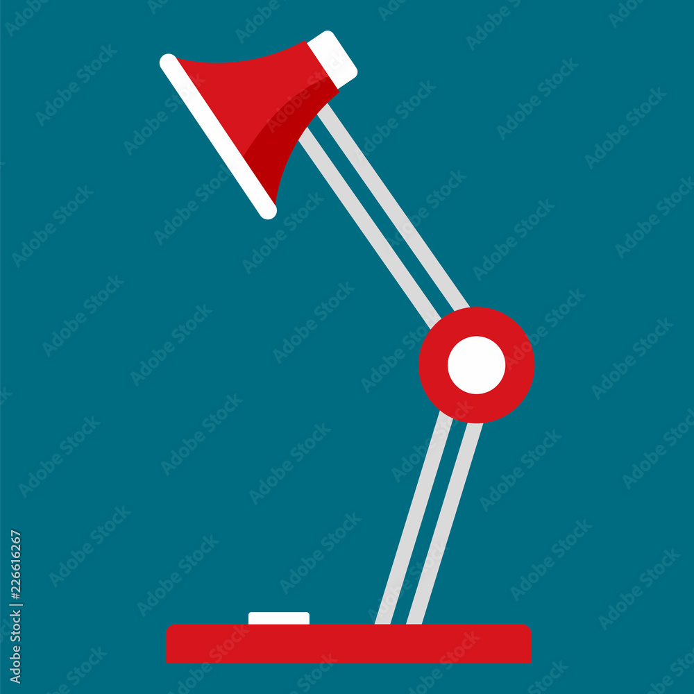 Poster desktop lamp icon. flat illustration of desktop lamp vector icon for web design