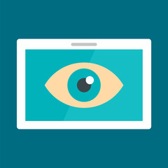 Tablet vision icon. Flat illustration of tablet vision vector icon for web design