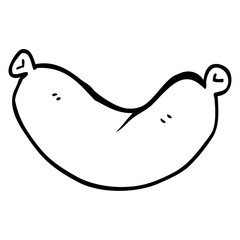 line drawing cartoon of a sausage