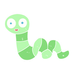 flat color illustration of a cartoon snake