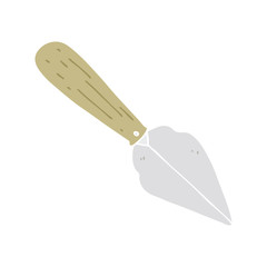 flat color style cartoon garden trowel