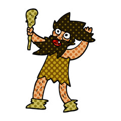 cartoon doodle cave man