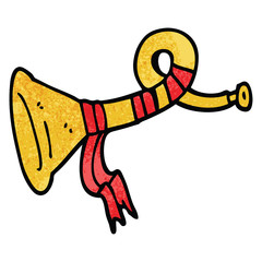 cartoon doodle curled horn instrument