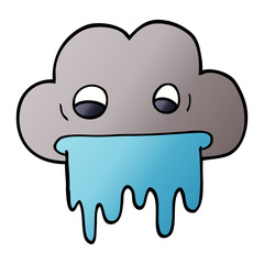 cartoon doodle rain cloud