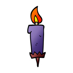 cartoon doodle birthday candle
