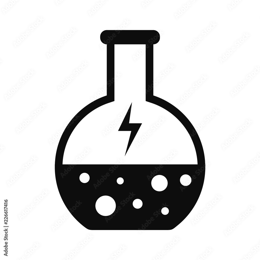Poster energy solution flask icon. simple illustration of energy solution flask vector icon for web design 