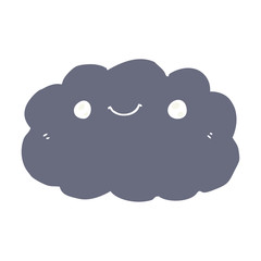 flat color style cartoon cloud