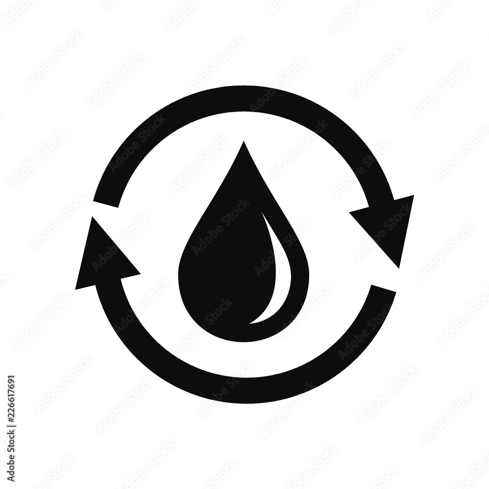 Poster water saving icon. simple illustration of water saving vector icon for web design isolated on white 