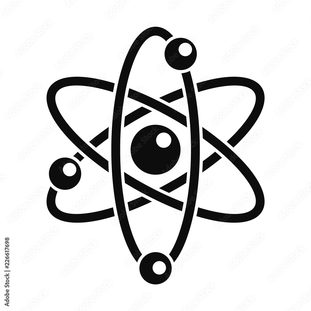 Poster atom icon. simple illustration of atom vector icon for web design isolated on white background