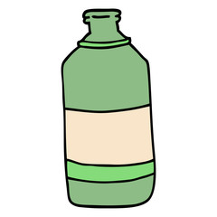 cartoon doodle old green bottle