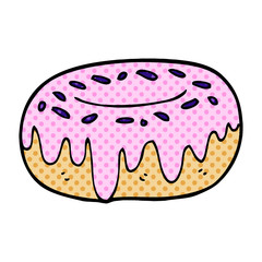 cartoon doodle donut with sprinkles