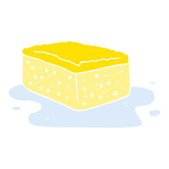 flat color illustration of a cartoon sponge