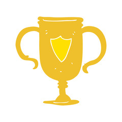 flat color illustration of a cartoon sports trophy