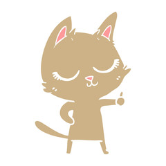 Obraz na płótnie Canvas calm flat color style cartoon cat