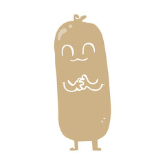 flat color style cartoon sausage