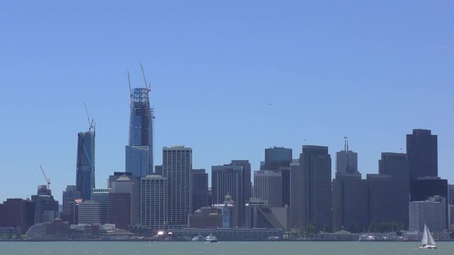San Francisco skyline as seen from Treasure Island in San Francisco, California, USA.